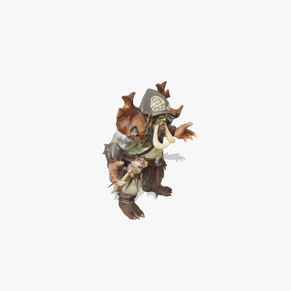 Orc Warrior with Antler Helmet Rigged and Animated D Character Model