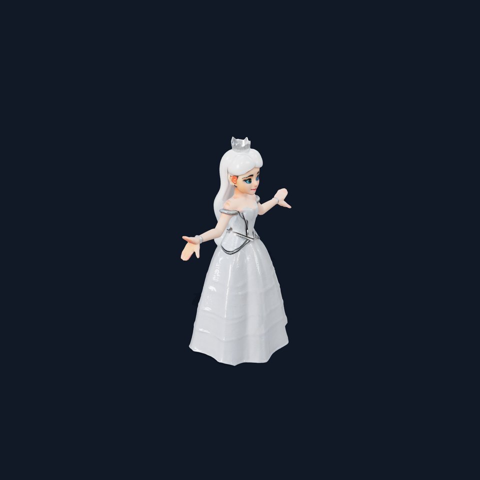 Elegant Princess Character Model Rigged and Animated