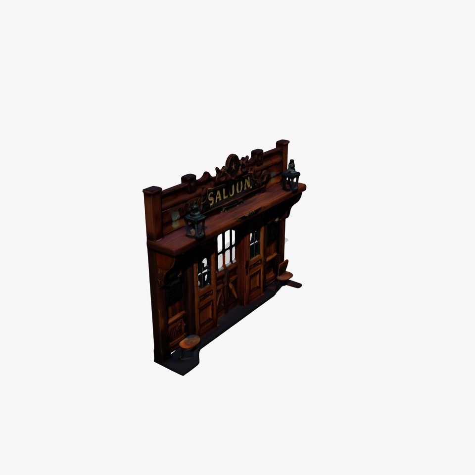 Western Saloon Frontage Model Pack with Detailed Features