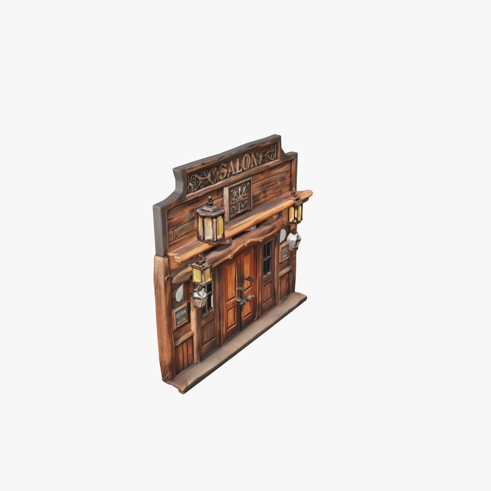 Western Saloon Entrance model pack with detailed wood texture