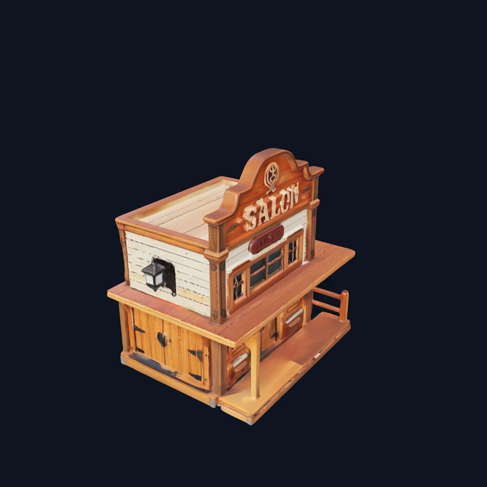 Western Saloon Building D Model Pack