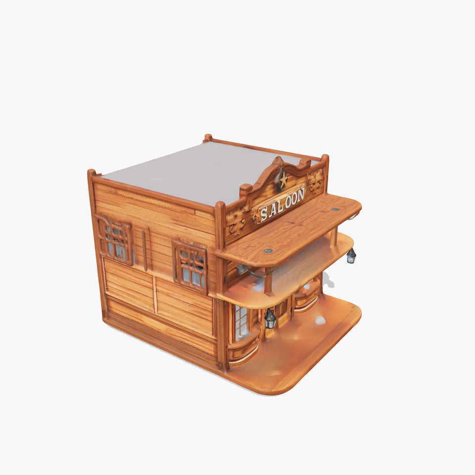 Western Saloon Building Model Pack