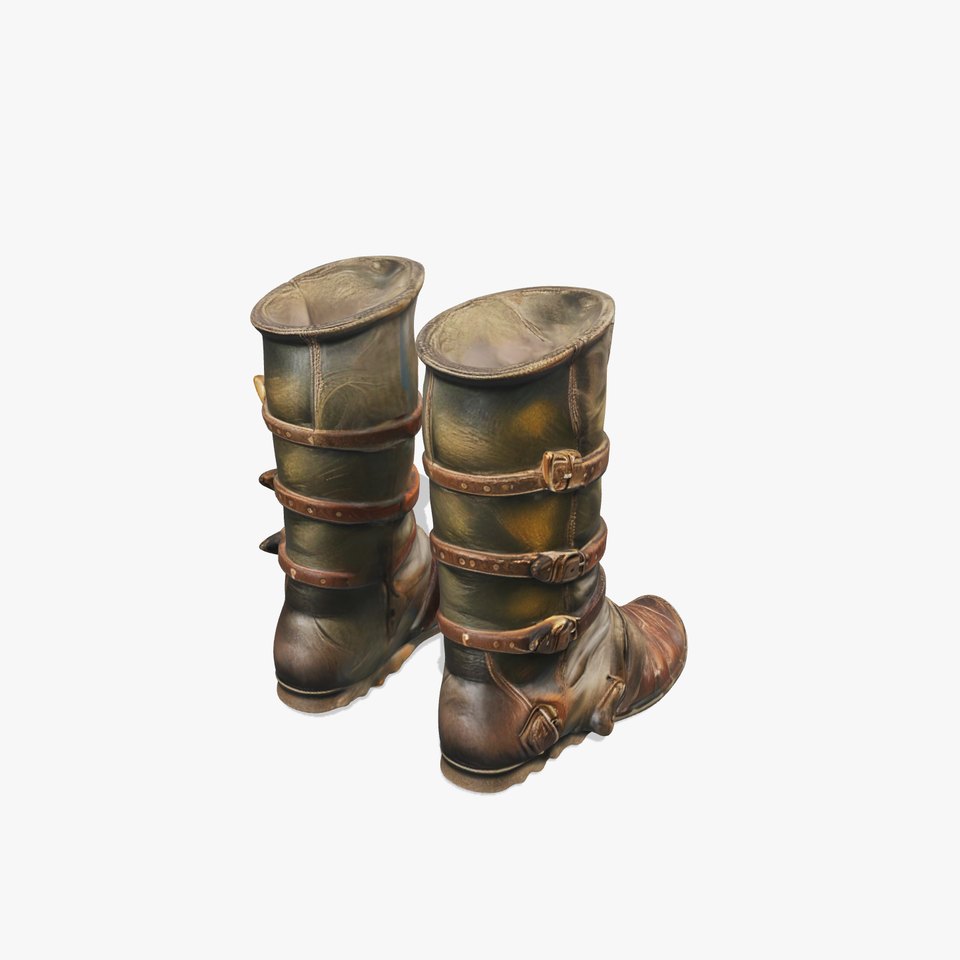Steampunk Leather Boots model pack with PBR Textures