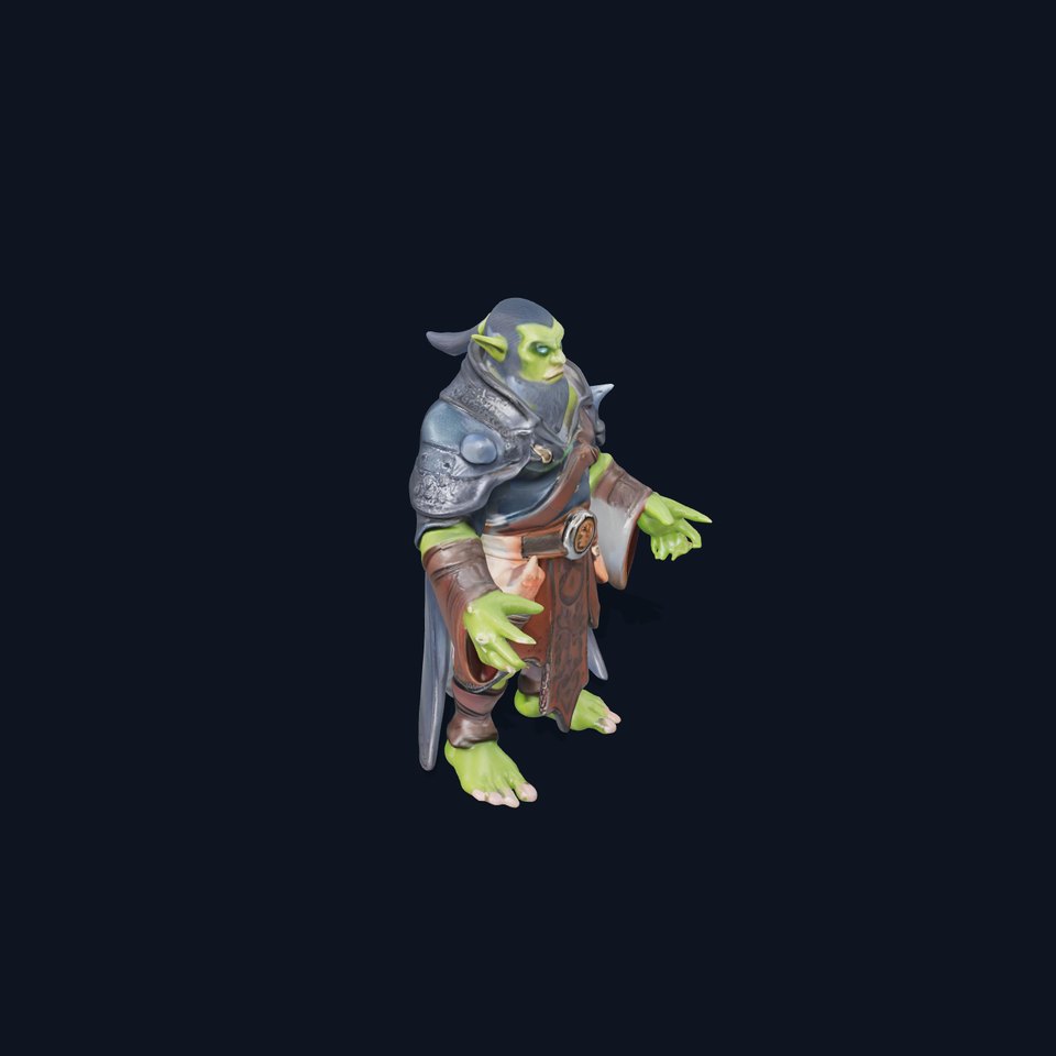 Elder Orc Warrior Character Model  Rigged and Animated