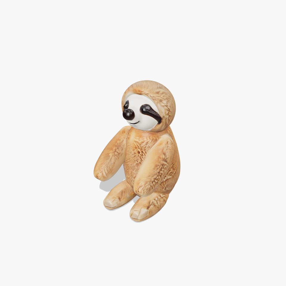 Adorable Sloth Plush Toy D Model Pack