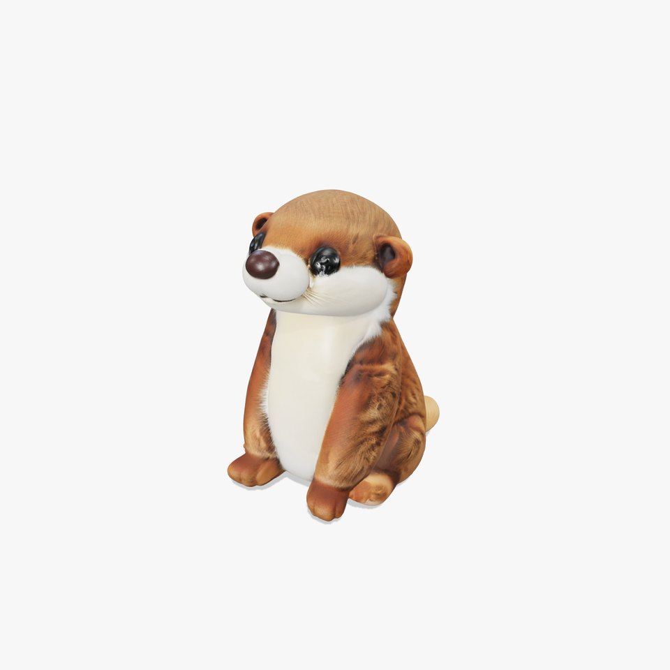 Cute Otter Plush Toy Model Pack