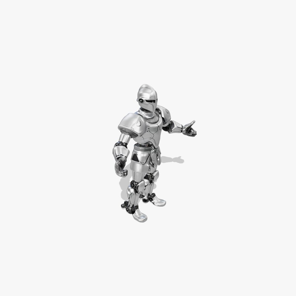 Futuristic Armored Knight  Rigged and Animated D Character Model