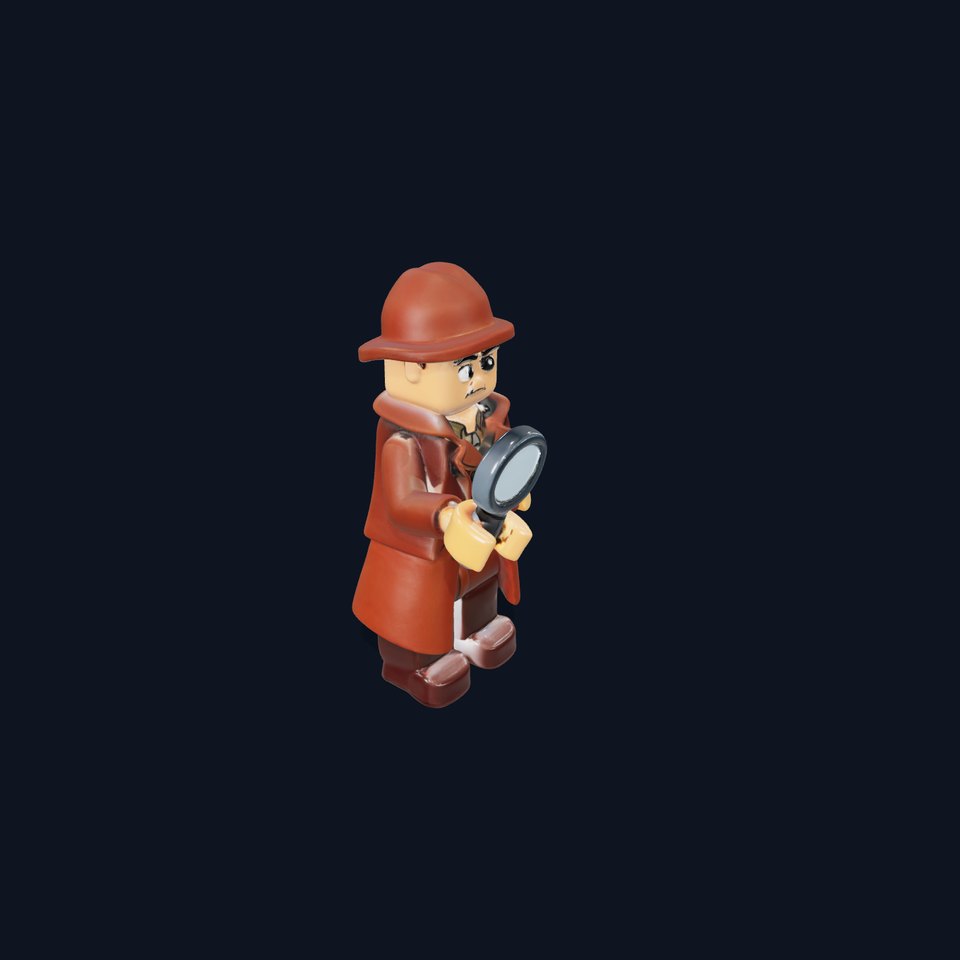 Detective Character Model Rigged and Animated