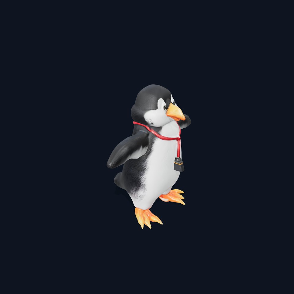 Animated Penguin Character Model Rigged and Animated