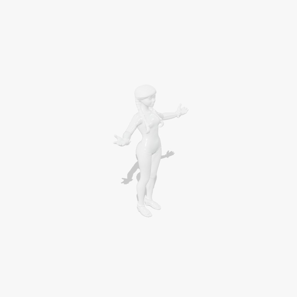 BlueSuited Female Character Rigged and Animated for Games and Animations