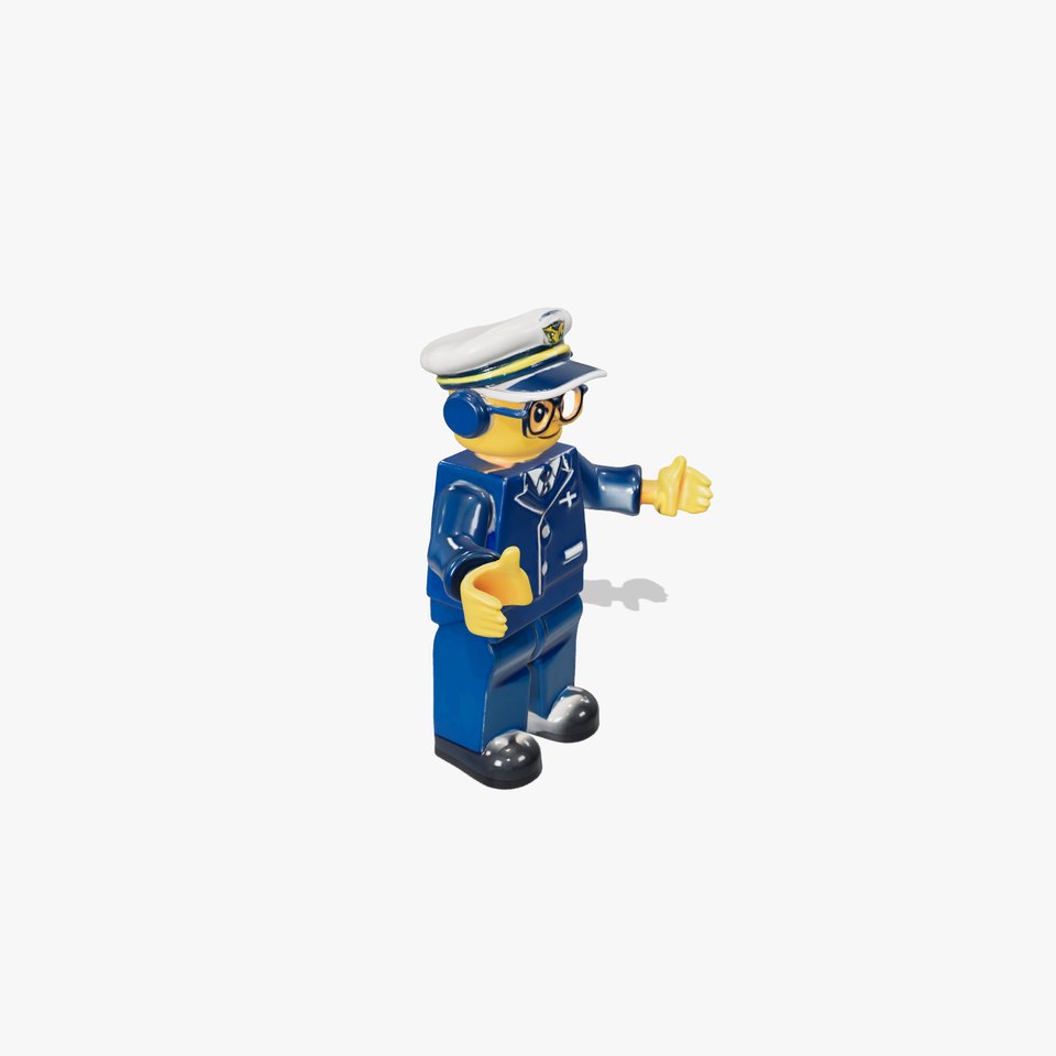 Navy Officer Toy Character Model Rigged and Animated