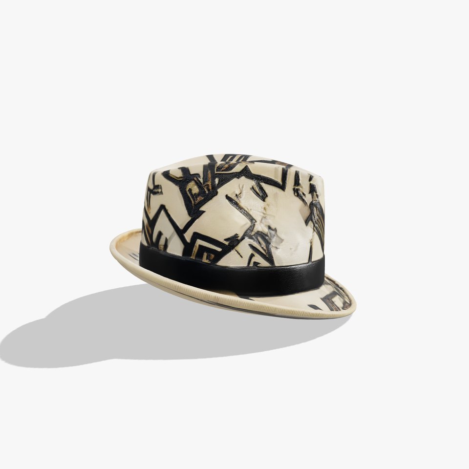 Geometric Pattern Fedora Hat Model Pack