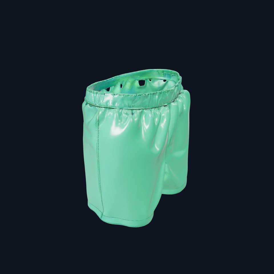 Green Satin Shorts Model Pack with Detailed Textures