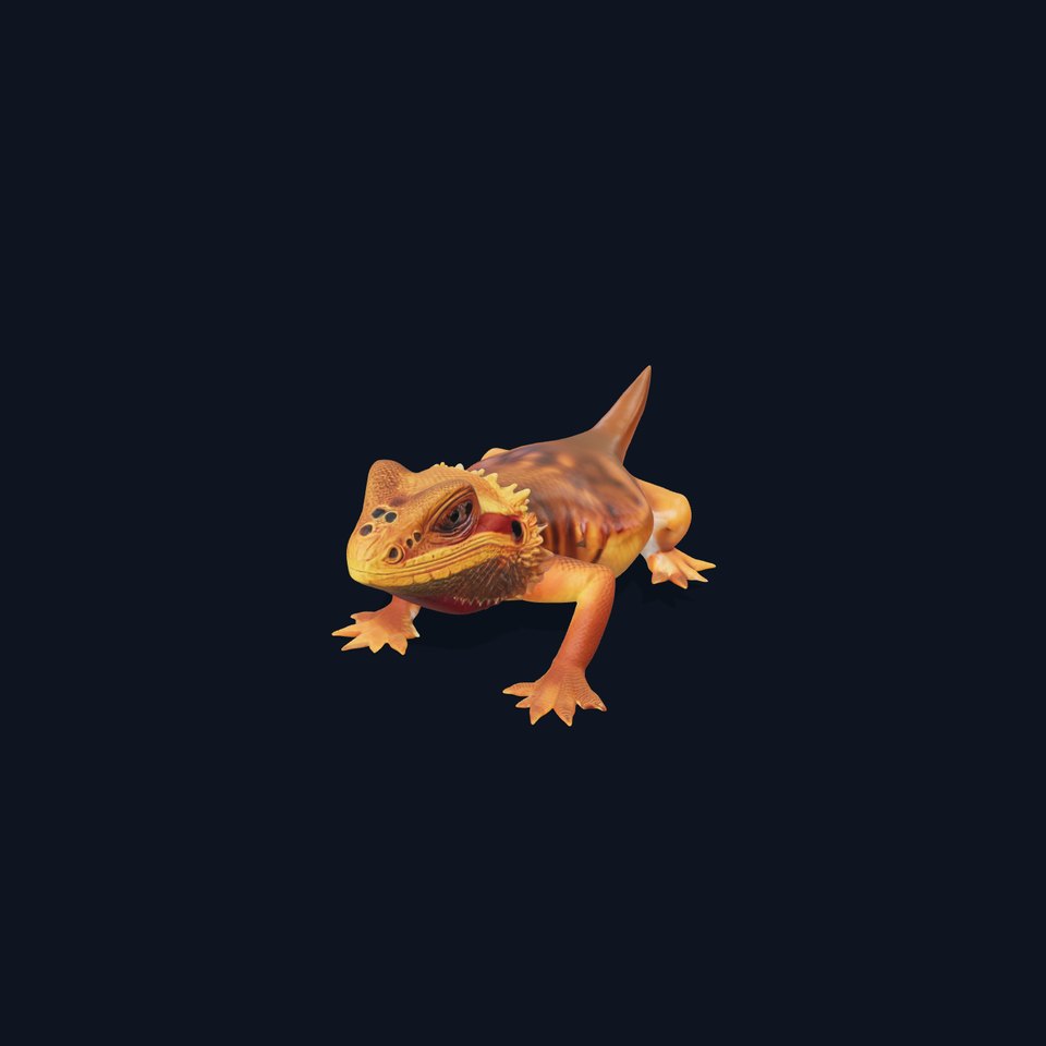 Bearded Lizard Model Pack with Detailed Textures