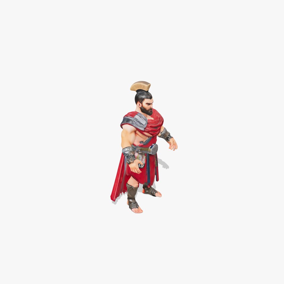Roman Warrior Character Rigged and Animated TPOSE