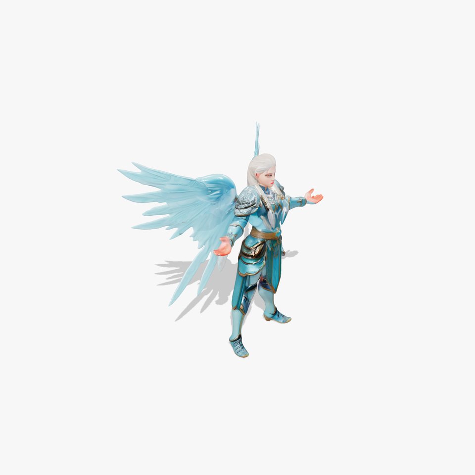 Guardian Angel Character Model  Rigged and Animated