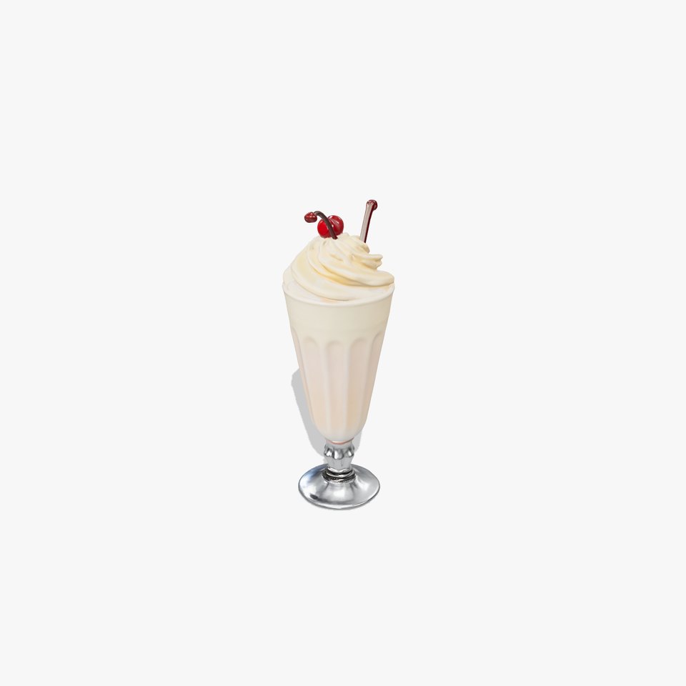Milkshake with Cherry Glass model pack