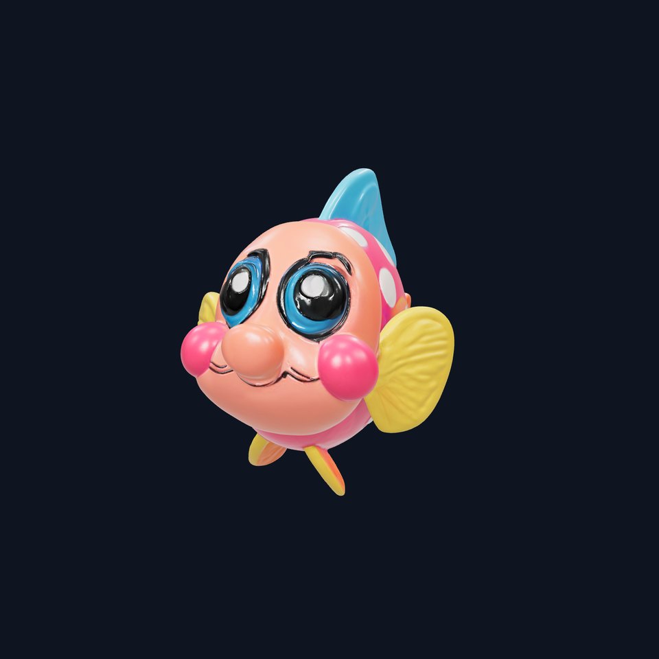 Cartoon Fish Model Pack with Vibrant Colors