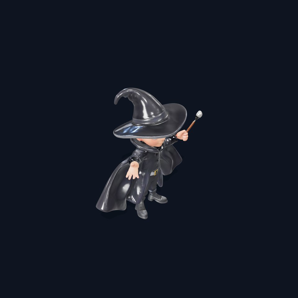 Young Wizard Character Model Rigged and Animated