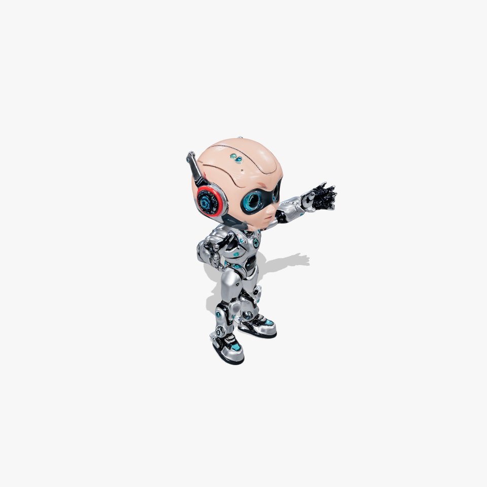 Chibi Robot Kid Rigged and Animated D Character Model