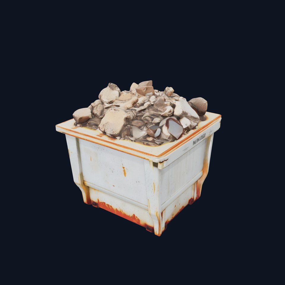 Industrial Dumpster with Debris Model Pack for Environment Design