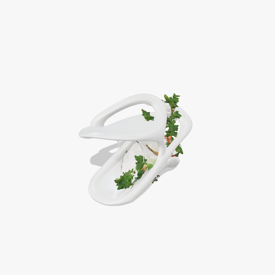 Abstract Organic Planter Model Pack with Integrated Foliage