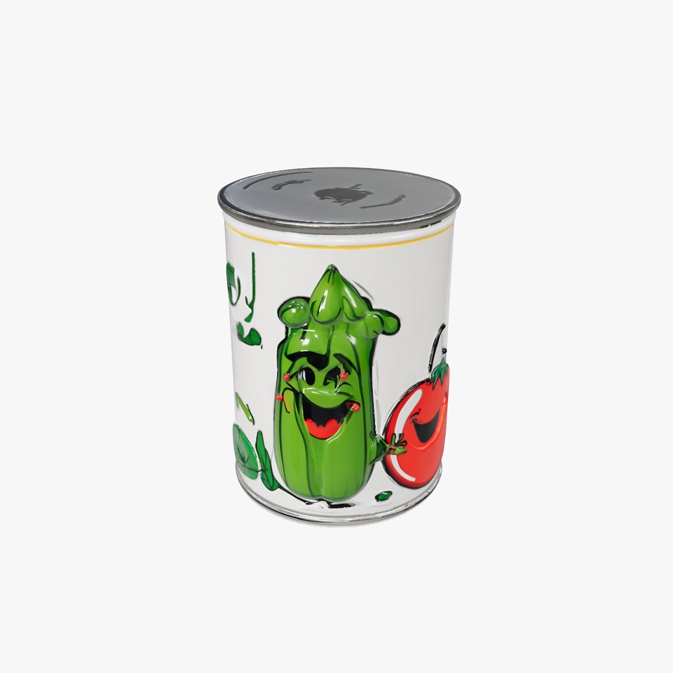 Cartoon Vegetable Can Packaging D model pack