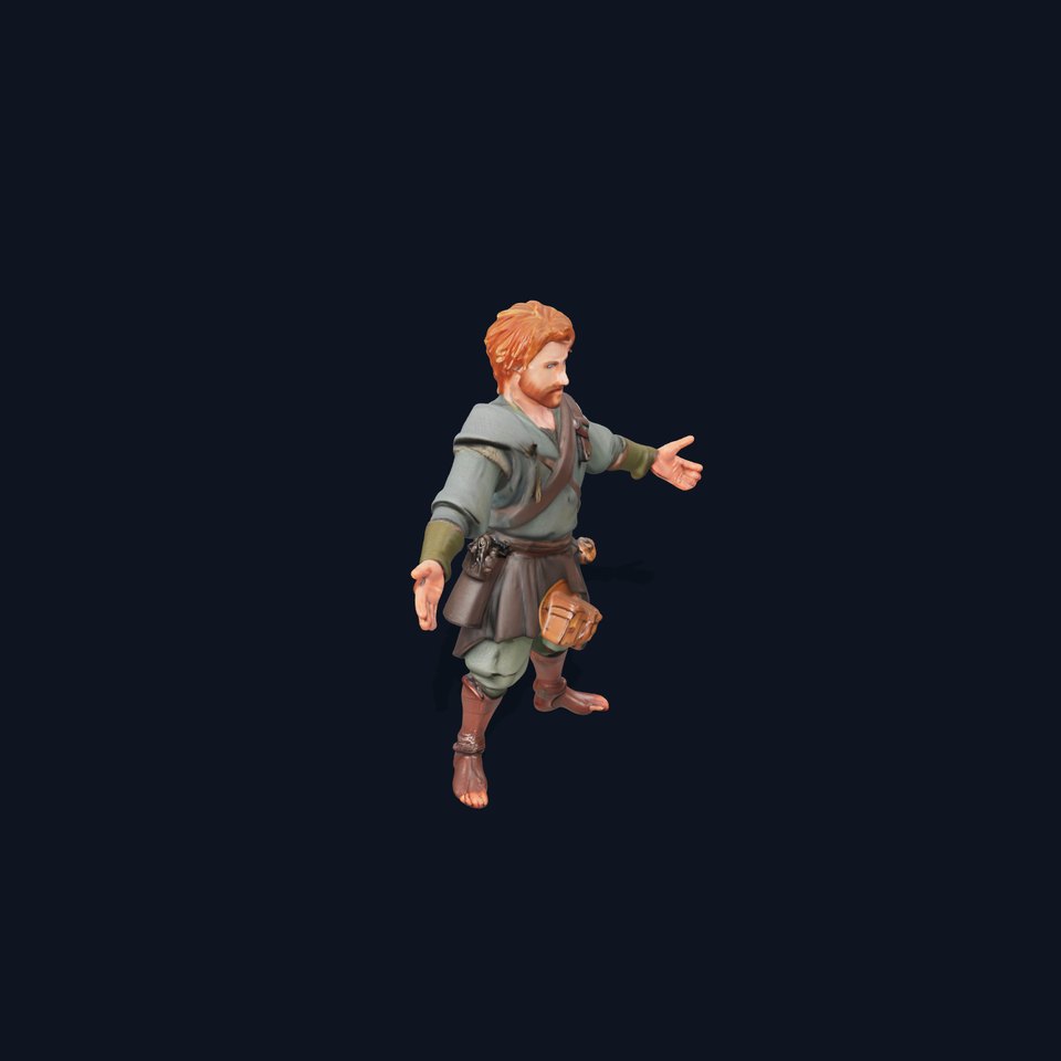 Medieval Ranger Rigged and Animated D Character Model