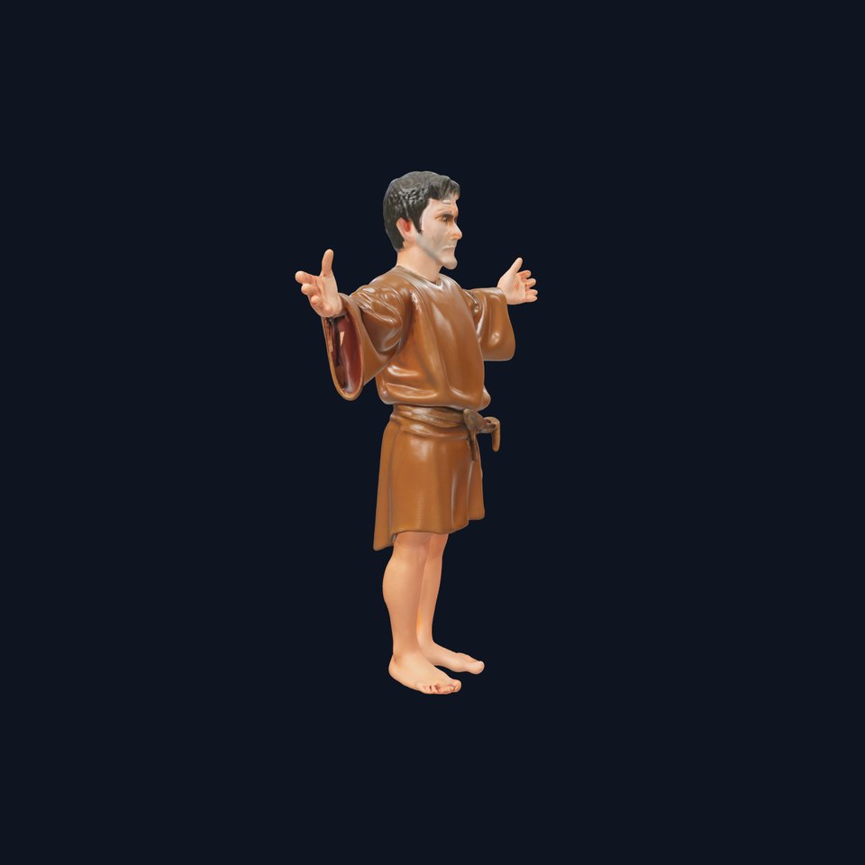 Medieval Monk Character Model  Rigged and Animated