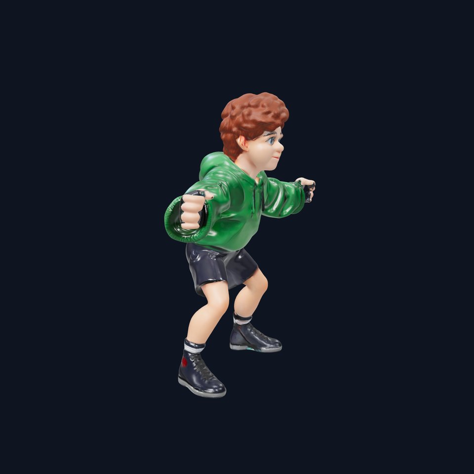 Young Boy Character Model Rigged and Animated