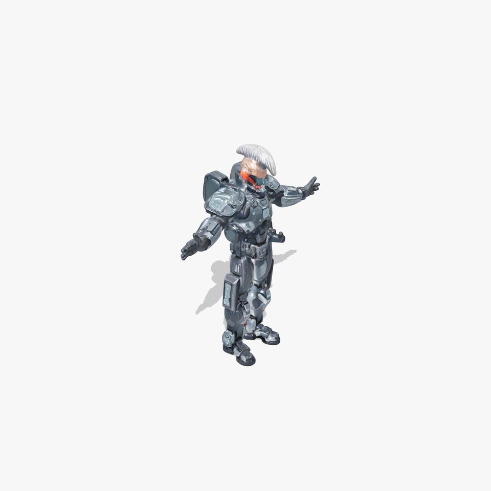 Futuristic Cyber Soldier Rigged and Animated D Character Model