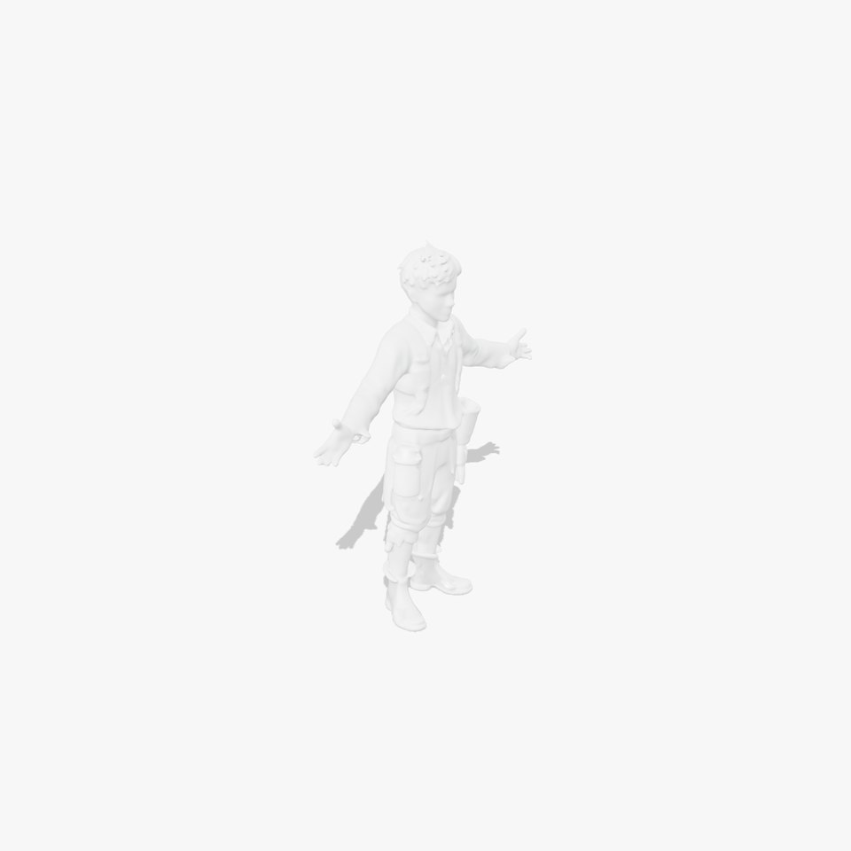 Young Adventurer Rigged and Animated Character Model with Explorer Outfit