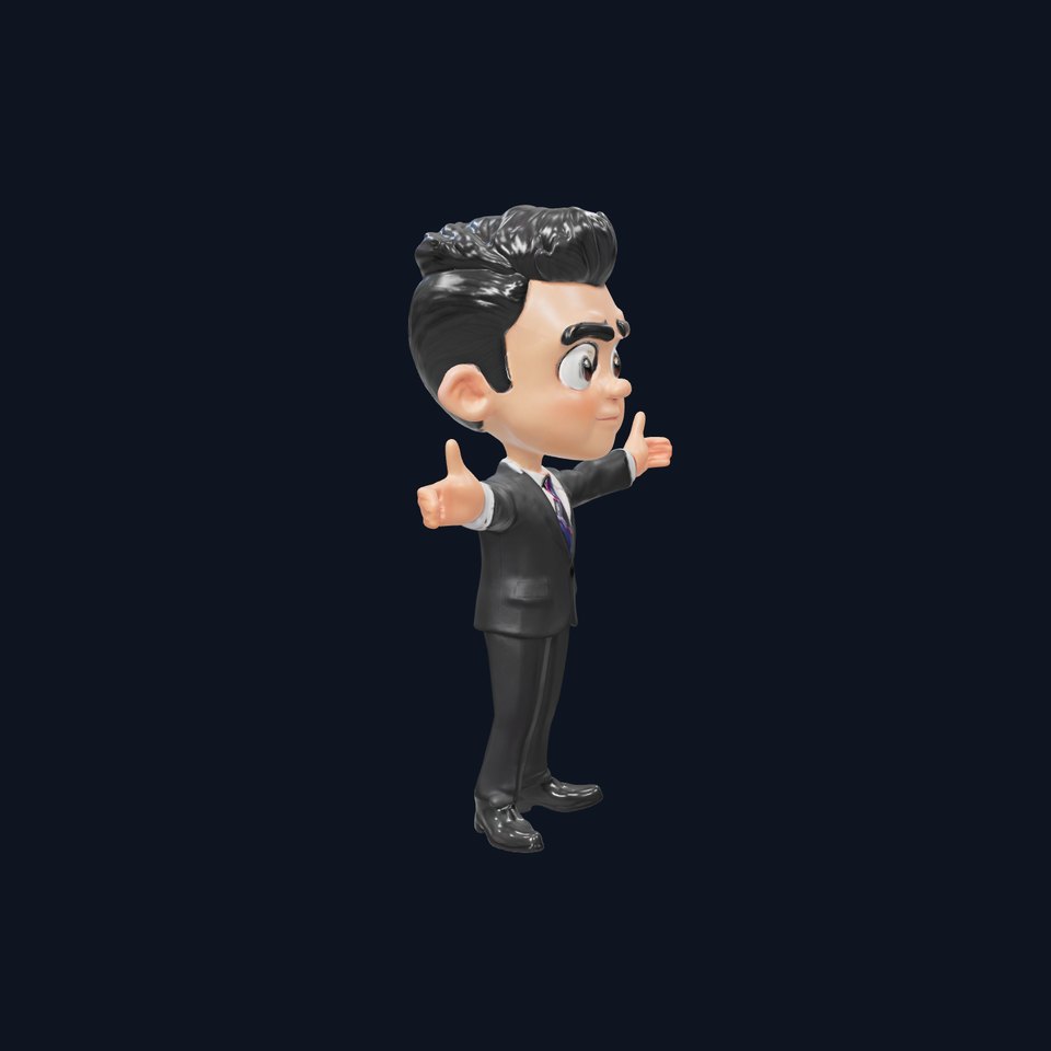 Businessman Character Model Rigged and Animated
