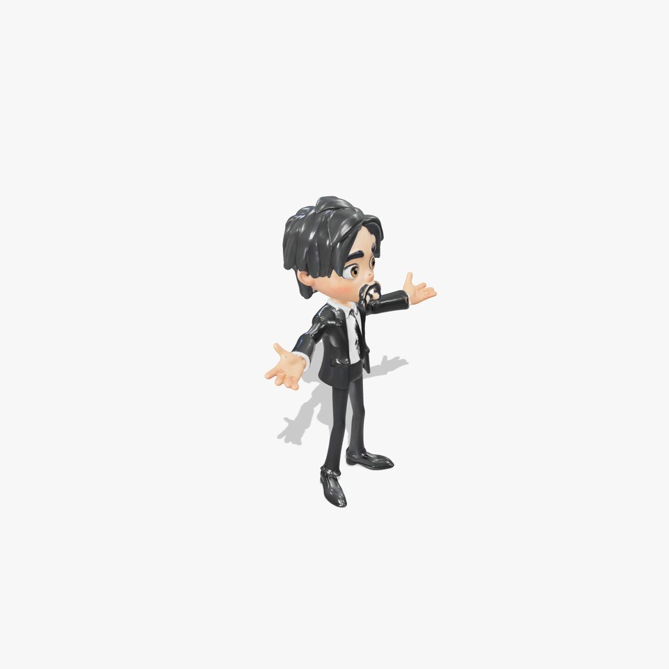Stylish Suit Character Model  Rigged and Animated