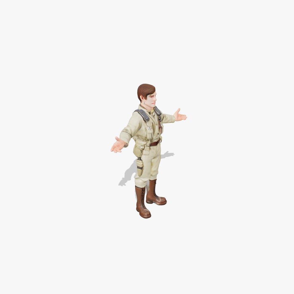 Adventurous Explorer Boy Rigged and Animated D Character Model
