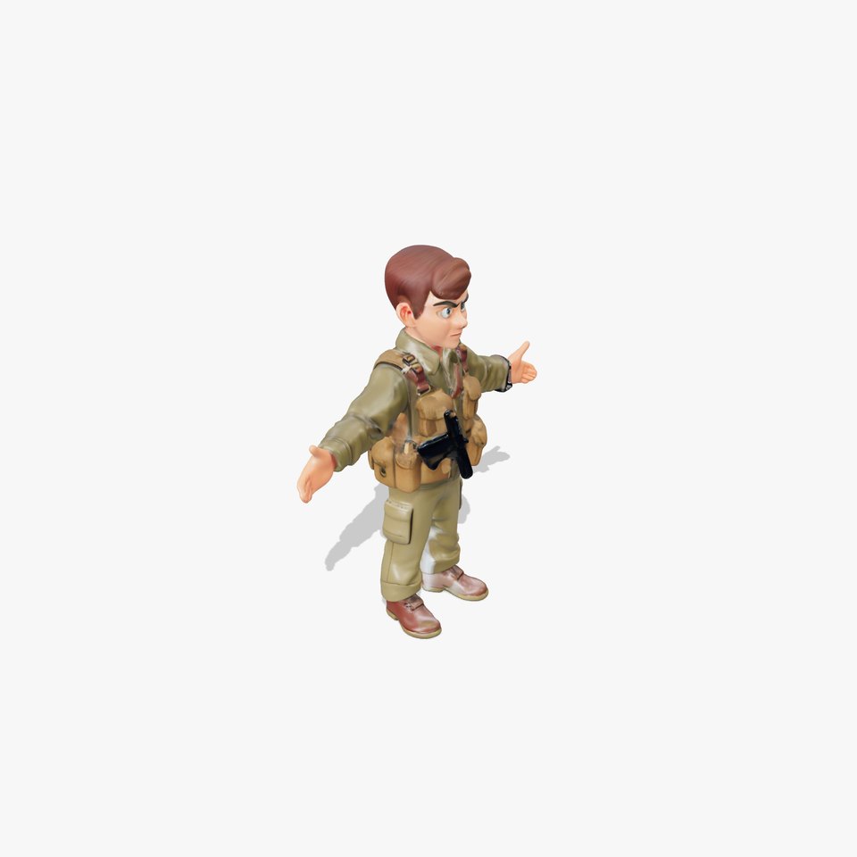 D Soldier Kid Character Rigged and Animated for Games
