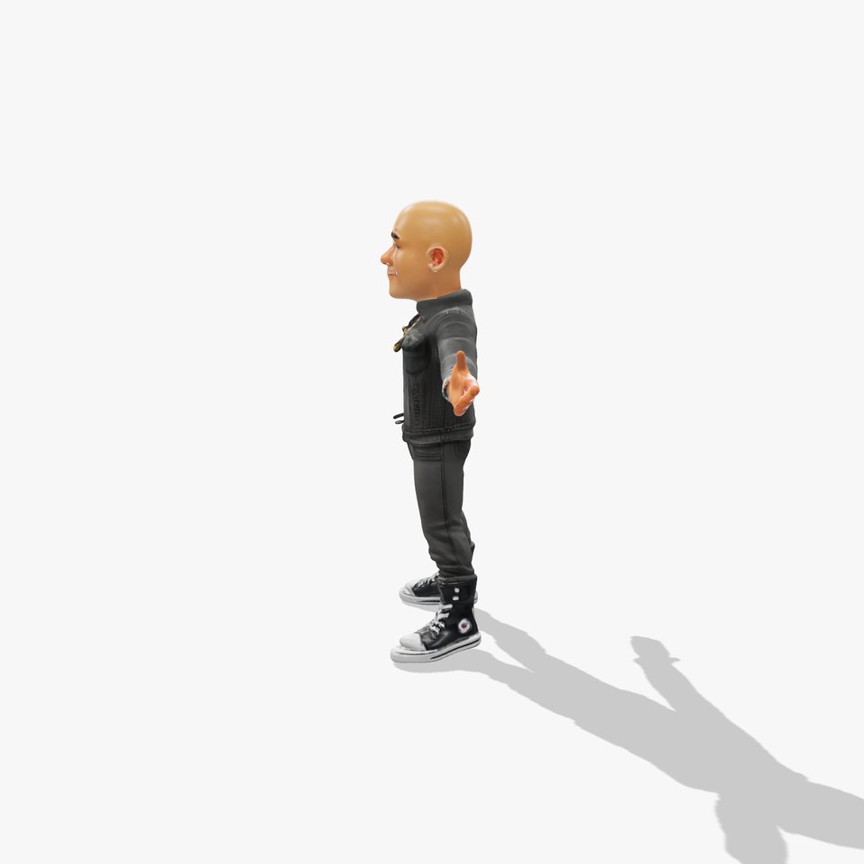 Bald Urban Character with Casual Attire  Rigged and Animated