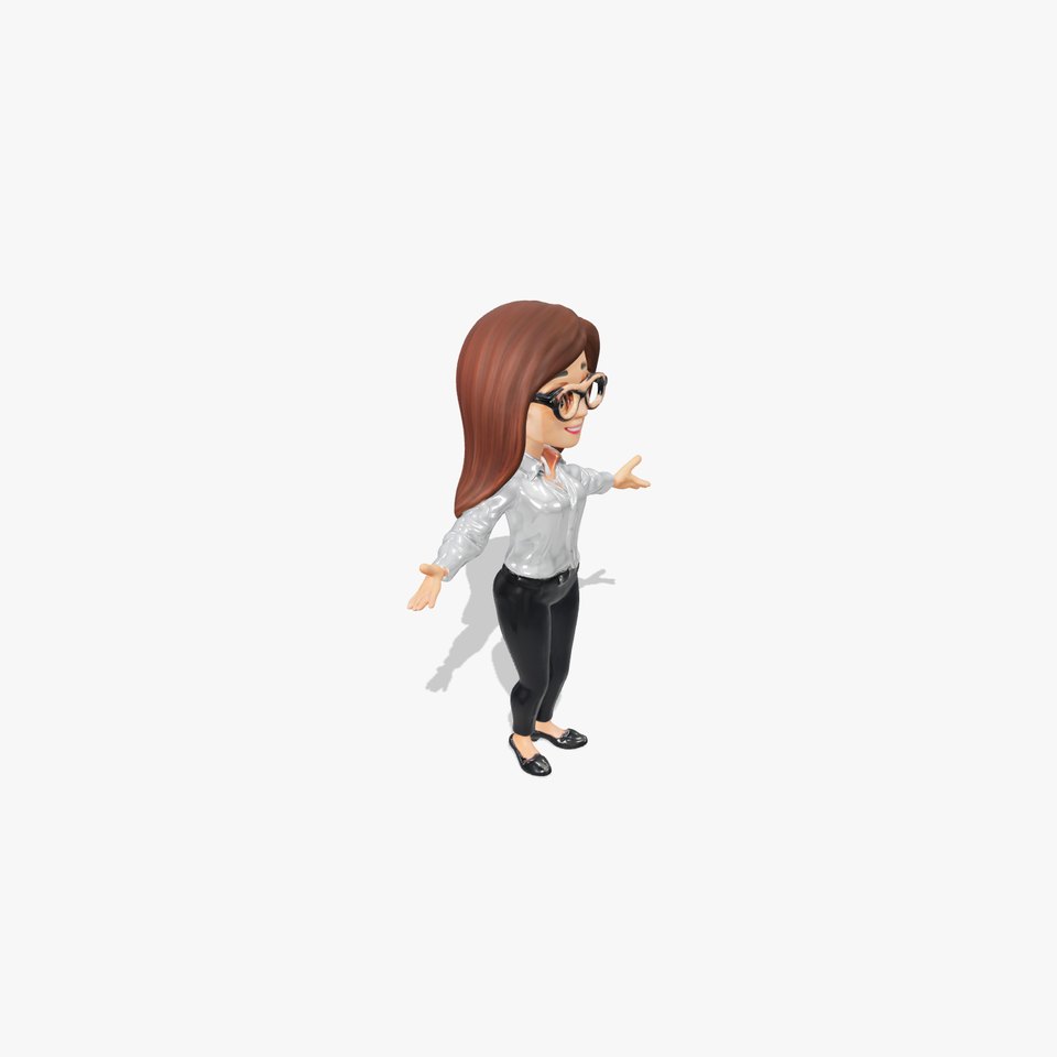 Stylish Professional Character Rigged and Animated D Model