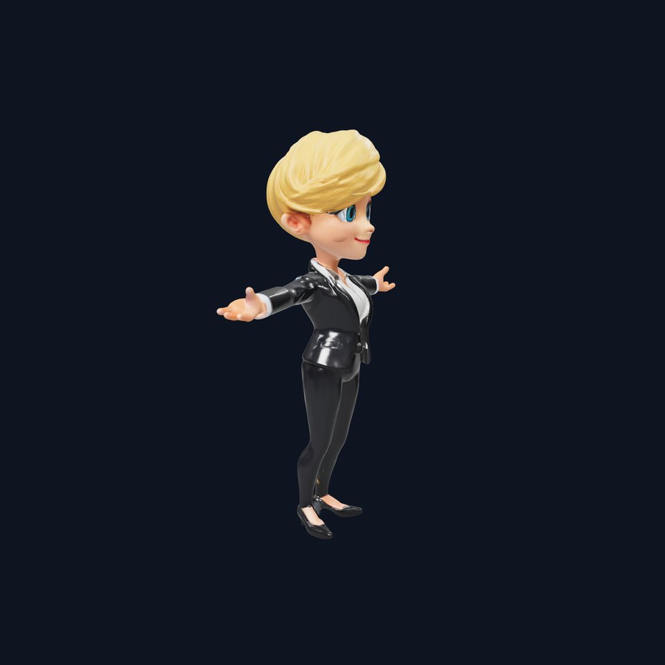 Businesswoman D Model Rigged and Animated for Games and VR