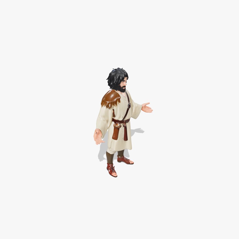 Medieval Wanderer Character Model  Rigged and Animated