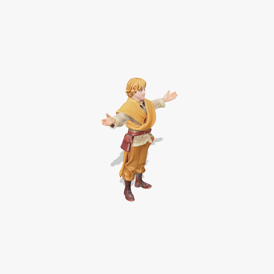 Medieval Young Adventurer Rigged and Animated D Model