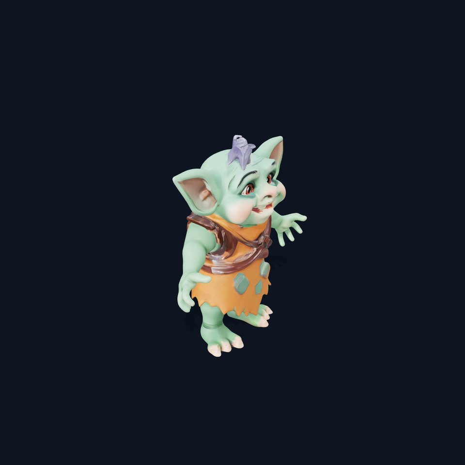 Goblin Character Model  Rigged and Animated for Game Design