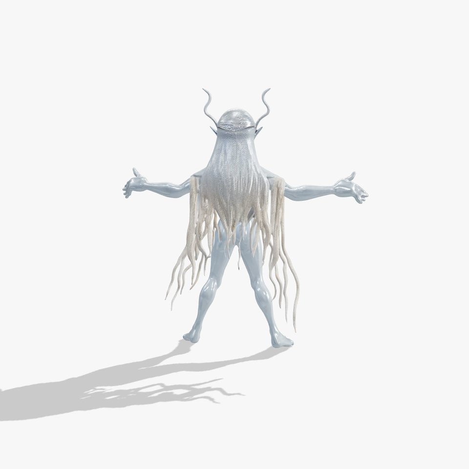Mystical Elf with Antlers Rigged and Animated
