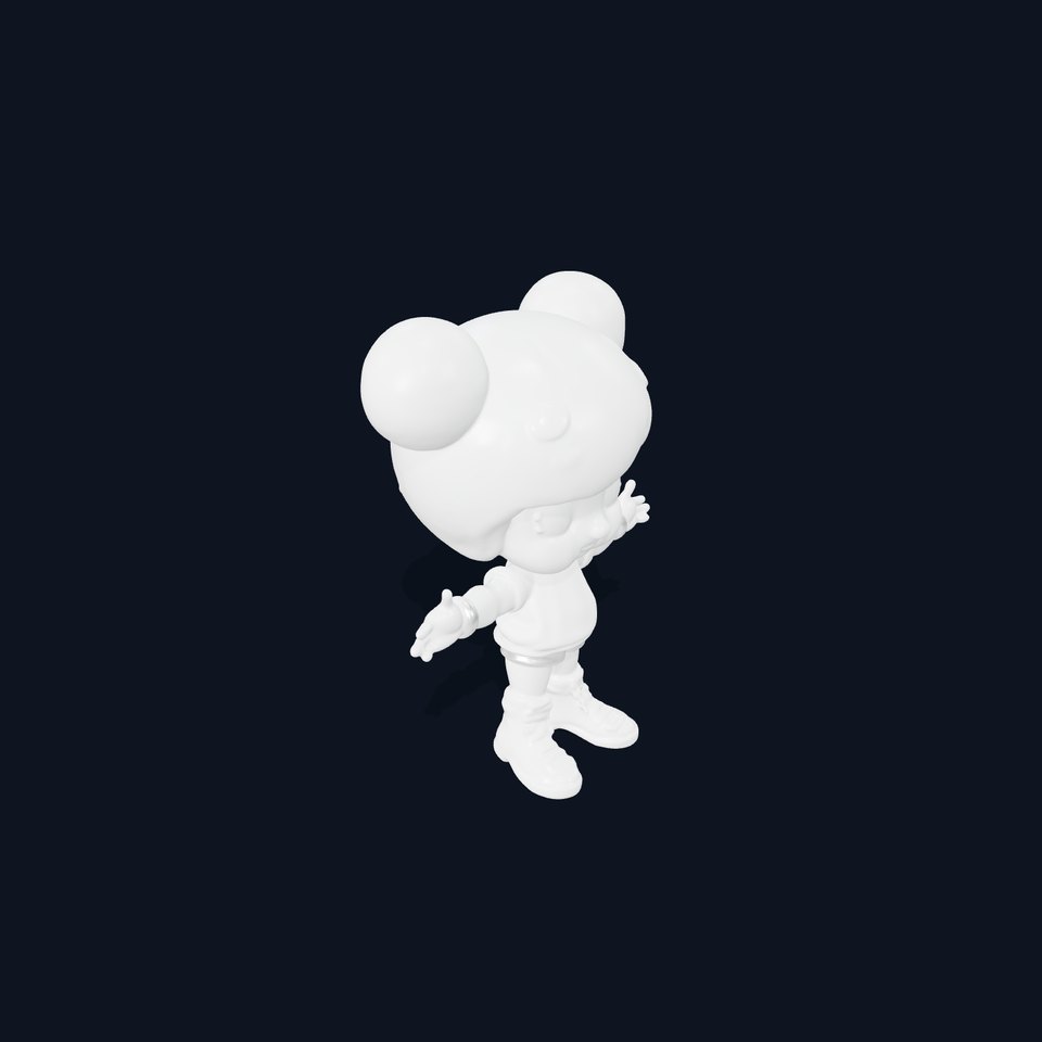 Cute Cartoon Character with Pink Hair and Polka Dots  Rigged and Animated