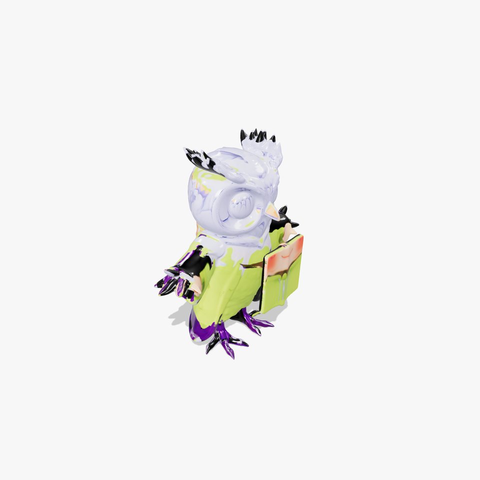 Chibi Character with Purple Hair and Outfit  Rigged and Animated