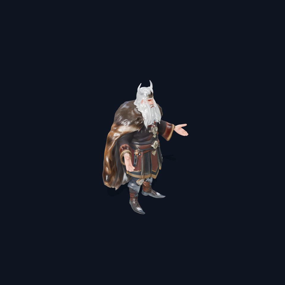 Nordic King Character Model Rigged and Animated