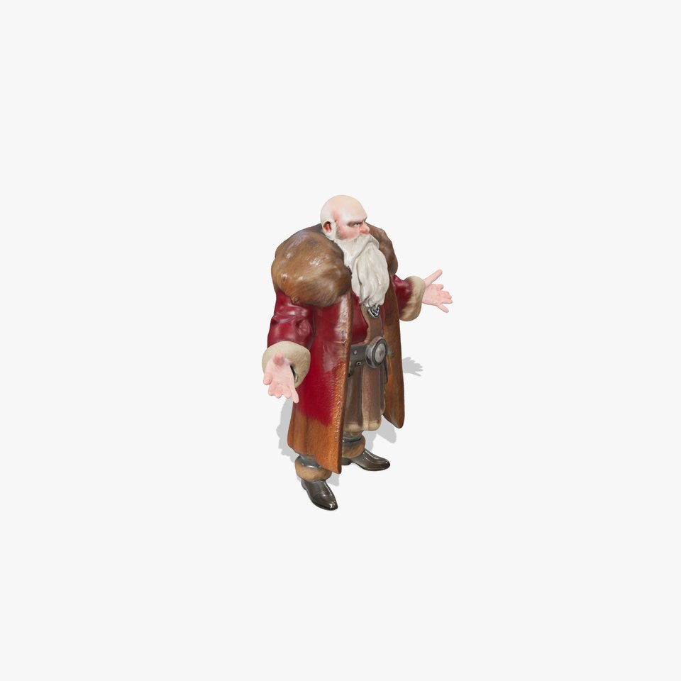Elder FurClad Mystic Rigged and Animated D Character Model