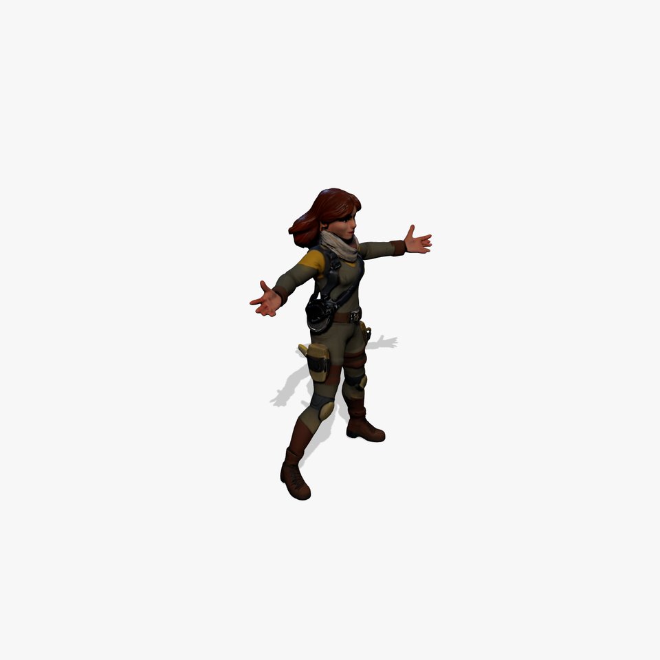 Explorer Adventurer Rigged and Animated Character Model