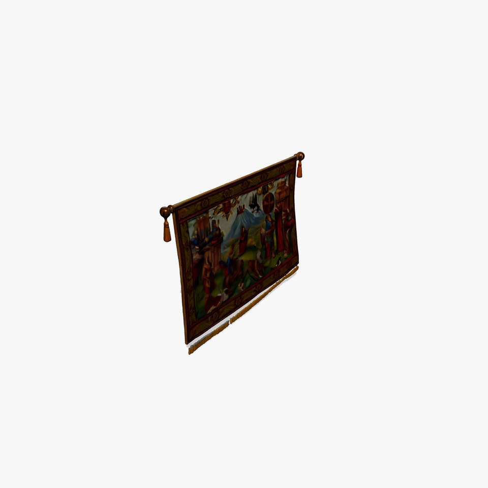Medieval Tapestry Model Pack with Decorative Rod