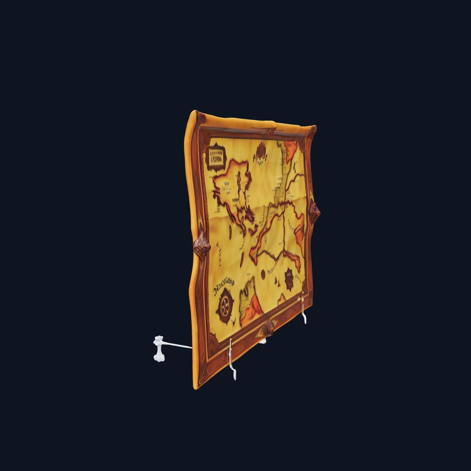 Antique Nautical Map Model Pack for Historical Projects and Games